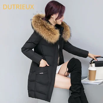 DUTRIEUX/ гореща топло зимно яке 2022, ново зимно палто с цип, дамски къси паркове, топло naka памучен яке