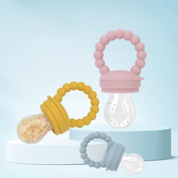 Fkisbox Single Silicone Baby Fruit Bite Детски Прорезыватель За Зъби Хранително-вкусовата Прозрачна Опаковка За Изстискване на Окото Подпомагаща Ясла За Хранене BPA Безплатно