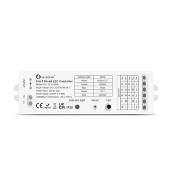 Gledopto Zigbee 3,0 DC12-54V 5 В 1 RGBCCT/RGBW/RGB/CCT/Контролер led лента с димер, който е Съвместим с приложение/Глас/радиочестотни дистанционно управление