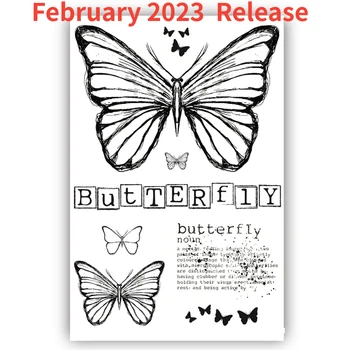 Hazel's Butterfly Прозрачни печати на Нови приходи През 2023 г. Форма за diy от хартия за scrapbooking, изрезки, шаблон за diy, пощенска картичка ръчна изработка