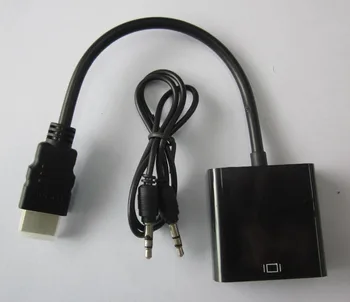 HDMI-съвместим с VGA конектор 3,5 мм видео адаптер HDTV телевизор CRT Монитор за XBOX 360, PS3 Конвертор на HDTV VGA 50 бр.