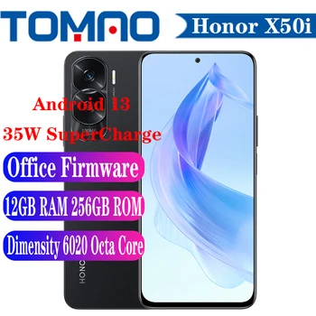 Honor X50i 5G Мобилен телефон 6,7 инча 90 Hz с Потъмняване 6020 Восьмиядерный 8 GB 12 GB RAM 256 GB ROM 4500 mah Bluetooth 35 W 100-Мегапикселова Камера за обратно виждане