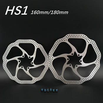 HS1 велосипедни дискови МТБ/пътни велосипедни дискови накладки 160/180 мм, 6 болтове, ротор на дисковата спирачка с 6 винта