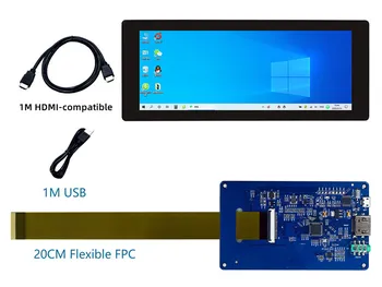 IPS 6,68-инчов TFT LCD капацитивен сензорен екран е 1280*480 + HDMI-съвместим интерфейс Такса с RPi екран