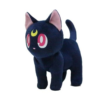 JP Аниме Сладък котка Луна Играчка-талисман 20 см, тъмно-синя мека и плюшен мультяшная кукла