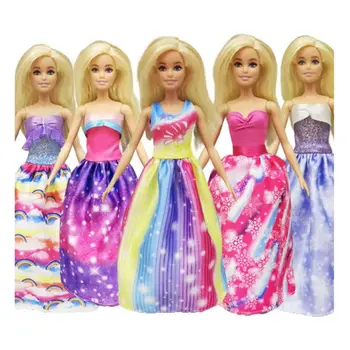 Kawaii, 4 предмета в партията, модерно куклено рокля, бебешки играчки, аксесоари, Дрехи за Барби, детска игра 