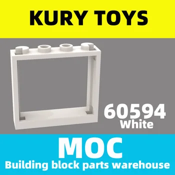 Kury Toys САМ MOC за 60594, детайли от градивните блокове за прозорец, 1 x 4 x 3 - Без капаци за врати и Прозорци