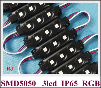 Led модулен лампа класическа инжекция водоустойчива RGB led модул за надписи SMD 5050 DC12V 0,72 W светодиод 3 цвята 68 мм * 20 мм * 5 мм черен стил