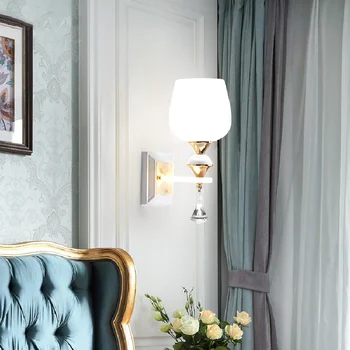Led монтиран на стената лампа, желязо лампа за спални, ретро стенен лампа за хотела, лампа за коридора, преминаване