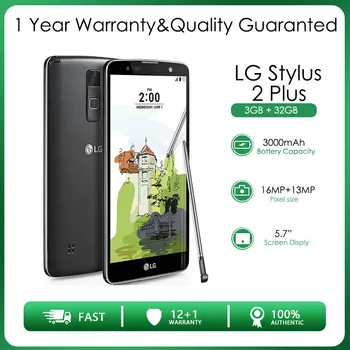 LG Stylus 2 Plus Рециклирани отключени 32 GB ROM, 4G LTE, камера за задно виждане, две sim-карти, 16 Mp, 5,7 