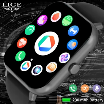 LIGE 2023 Умен Часовник 1,83 инча С Bluetooth-Разговори 100 + Спортни Модели, Монитор на Сърдечния Ритъм, Сън, Водоустойчив Смарт Часовници За Мъже И Жени