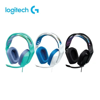 Logitech G335 Жичен детска слушалки, микрофон, виртуален съраунд звук 7.1 и стерео, аудиоинтерфейс 3,5 мм, 240 г, лек дизайн