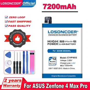 LOSONCOER 7200 mah C11P1612 За ASUS Zenfone 4 Max Pro Plus X00ID ZC554KL За ASUS Zenfone 3 Zoom ZE553KL Z01HDA батерия за телефона
