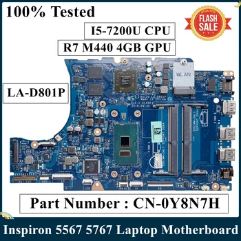 LSC Възстановена За DELL Inspiron 5567 5767 дънна Платка на лаптоп CN-0Y8N7H 0Y8N7H Y8N7H I5-7200U процесор ах италиански хляб! r7 M440 4 GB графичен процесор LA-D801P DDR4