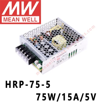 Mean Well HRP-75-5 meanwell 5V /15A /75W DC с Един Изход постоянен ток с Функция на ПФК Импулсно Захранване в онлайн магазина