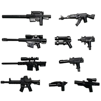 MOC Военно Оръжие Строителни Блокове Пистолет Снайперист Пушки, Гранати Телескопи Оръдия Аксесоари за Ножове тухла Подарък за детски играчки