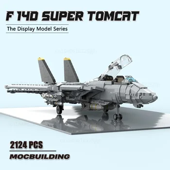 MOC Строителни Блокове на F-14D Super Котка Модел DIY Технология на Монтаж на Тухли Самолет Забавни Детски Играчки, Детски Подаръци