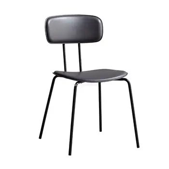 Nordic light луксозна проста кожена облегалка с подсветка модерен кът за стол от мрежа за бар и кафене nordic furniture 가구 дизайнерски стол