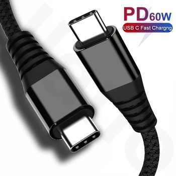 PD 60 W Кабел за бързо зареждане на USB Type C-Кабел Type C За Xiaomi Redmi USB с Кабел За Бързо Зарядно устройство Samsung S8 S9 Huawei P20