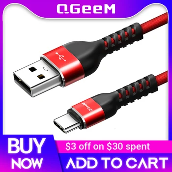 QGeeM 3A C USB Кабел USB Type C Кабел за Xiaomi OPPO Realme Poco Oneplus Redmi Зарядно Устройство за телефон Бързо Зареждане Зарядно Устройство Type C Кабел