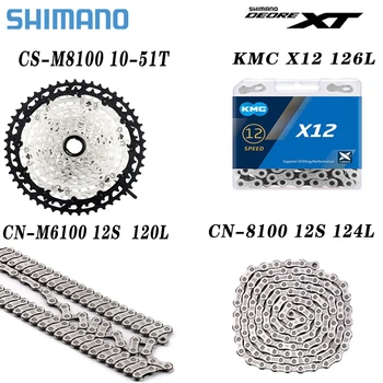 SHIMANO DEORE XT M8100 12 Speed Groupset Планинско Колоездене Велосипедна Лента Звездичка k7 12V M6100 M7100 M8100 Верига KMC X12 Верига