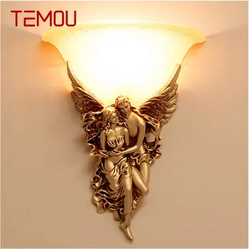 TEMOU Angel осветление Стена LED Gold Креативен Дизайн, халба бира е От Смола, 3 цвята, осветителни Тела За Дома, Хол, Спалня