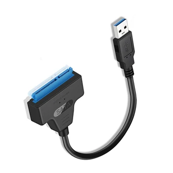 USB кабел C SATA 3 Кабел-адаптер, SATA, USB 3.0 със скорост на трансфер до 5 Gbit/s подкрепа за 2,5-инчов външен SSD-твърд диск 22-контакт PC