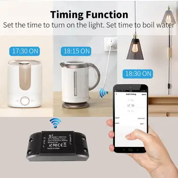 Wifi умен ключа за лампата Универсален таймер за изключване Безжично дистанционно управление Работи в приложението на Hristo Smart Home Smart Switch Breaker