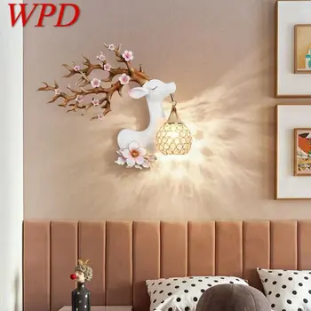 WPD модерен стенен лампа с елени, led креативен интериор в формата на цветя, сливи, халба бира е от смола, лампа за дома, хол, спалня, коридор
