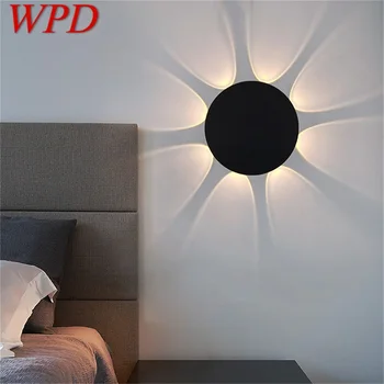 WPD Черни стенни аплици, модерни кръгли осветителни тела за украса на дома и всекидневна
