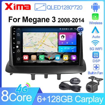 XIMA XV6Pro Android 11 Carplay Авто GPS Автомагнитола За Renault Megane 3 Fluence Samsung SM3 2008-2014 Мултимедиен Плеър 2din
