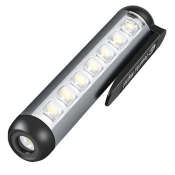XPE Мини led фенерче, работно светлина, фенерче водоустойчива, USB Акумулаторна фенерче + COB Лампа, Мъниста, фенерче с щипка магнит
