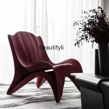 yj Light Luxury Creative FRP Nordic Design Разтегателен Ins, червен Стол с струпясване Слон, Единична