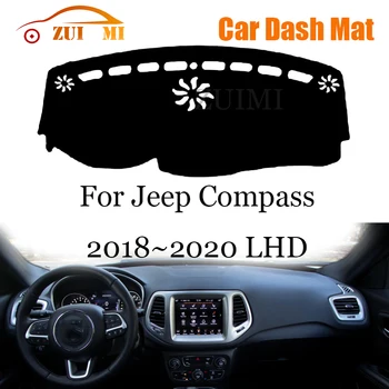 ZUIMI Покриване на Арматурното табло Подложка За Арматурното табло Dashmat За Jeep Compass 2018 ~ 2020 LHD RHD Панел За таблото на сенника