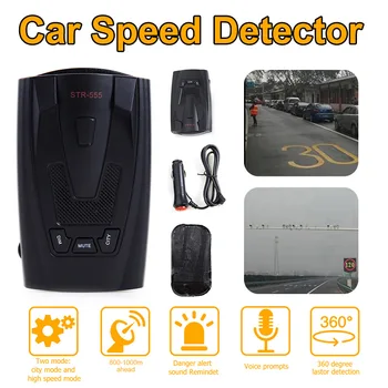 Авто антирадарный детектор STR-555 Английски, руски, тайландски гласова автоматична аларма за скорост на автомобил X K Антирадарный автомобилен детектор