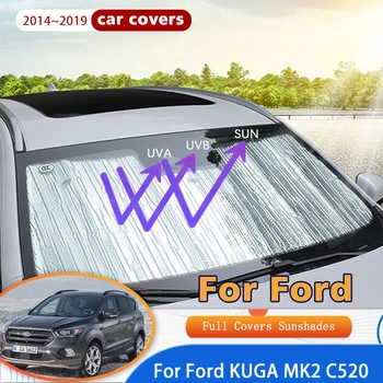 Автомобилни Слънчеви Очила с Пълно Покритие За Ford KUGA MK2 C520 2014 ~ 2019 2015 2016 Анти-UV Слънцезащитен Крем За Прозорци, Козирка, Автоаксесоари