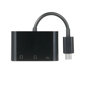 Адаптер Micro USB to USB2.0 + SD + TF 3 в 1, адаптер Micro USB OTG to USB2.0, четец на карти SD TF Micro SD за устройства с Micro USB