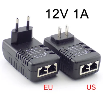 Адаптер POE 12V 1A, инжекторный Ключ, Захранване, безжичен Ethernet адаптер за IP-камера за ВИДЕОНАБЛЮДЕНИЕ, включете US EU