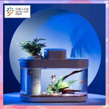 Аквариум Geometry Amphibious Eco Fish Tank Pro Автоматично подаване на хартията по време на Wi-Fi Smart Box Работи с пълноцветен осветление Mijia
