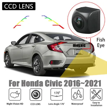 Аксесоари за камери за задно виждане за Honda Civic 2016 ~ 2021 HD CCD нощно виждане Резерв парковочная камера за задно виждане