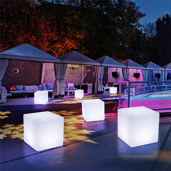 Акумулаторна RGB led светлини, светлинен кубичен стол, водоустойчива IP65, акумулаторна батерия led кубичен стол за бар, нощен клуб, домашен декор