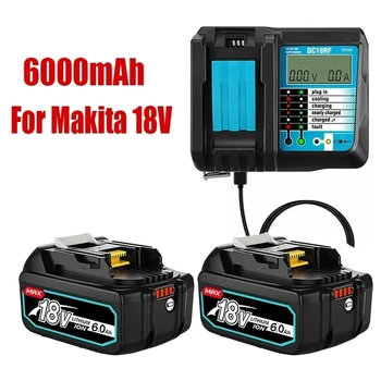 Акумулаторна Батерия за Инструменти Makita 18V BL1860 B 18V 6.0 AH Резервна Батерия за Makita 18V BL1860 BL1840 BL1850 със Зареждането на DC18RF