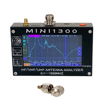 Анализатор антена HF VHF UHF min1300 0,1-1300 Mhz многофункционален анализатор на антената SWR с цветен сензорен екран 4.3 