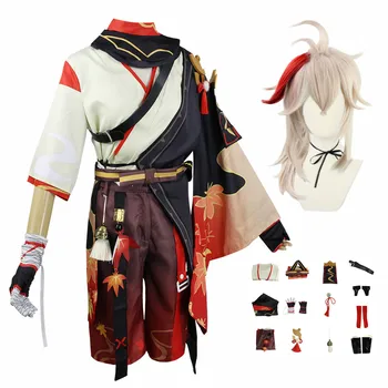 Аниме Genshin Impact Каэдехара Казуха Cosplay на Хелоуин, празнична облекло, костюм
