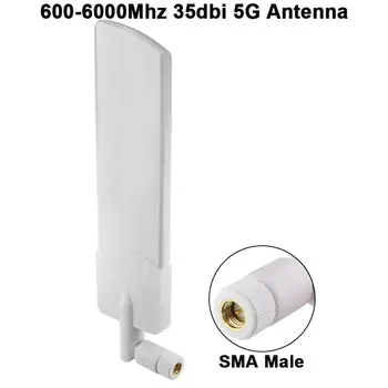 Антена 5G 600-6000 Mhz 35dbi Omni 5G LTE SMA Мъжки 3G, 4G GSM Полночастотный Насочени Усилвател Модем С Висок Коефициент на Усилване на Antenne