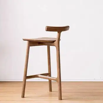 Бар столове от масивно дърво за дома, бар стол, скандинавски дизайнер, Високи столове за отдих, Модерна минималистичная домакински мебели за бар