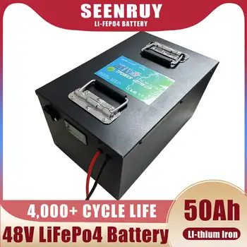 Батерия SEENRUY LiFePO4 48V 50Ah за мотоциклет с мощност 1800 W 2000 W/триколка/картинг/Гръб/Домашно съхранение на енергия