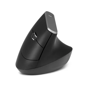 Безжична оптична мишка с 2.4 G, вертикална мишката, 6 комбинации, ергономичен дизайн на мишката с 3-степенна скоростна кутия, регулируем мишка с резолюция 1600 точки на инч, за PC, лаптоп, Черна мишка