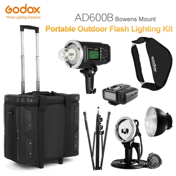 Безжична светкавица Speedlite GODOX AD600B HSS TTL 2,4 G, Предавател X1, Корона AD-H600B, Чанта за носене, Стойка за фенер