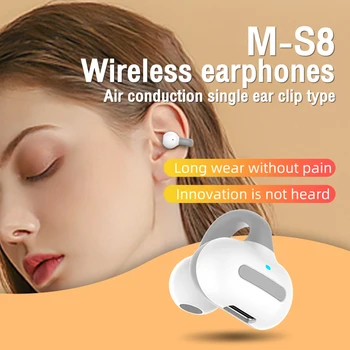 Безжични слушалки със скоба за ухото, отворени слушалки с костна проводимост на едното ухо, слушалки Син Зъб 5.3 с водонепроницаемостью IPX5